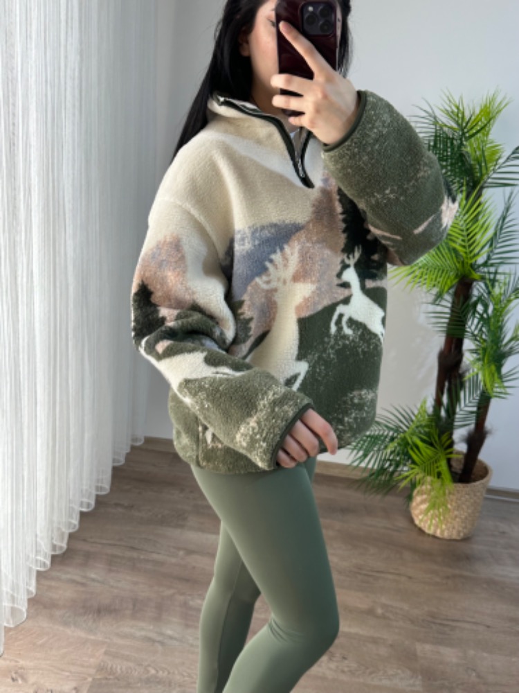 MARKA MODEL DESENLİ PELUŞ SWEAT