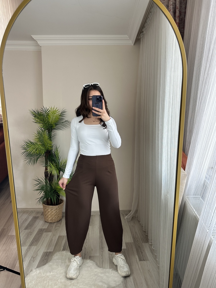 FUL LİKRALI BELİ LASTİKLİ BALON PANTOLON