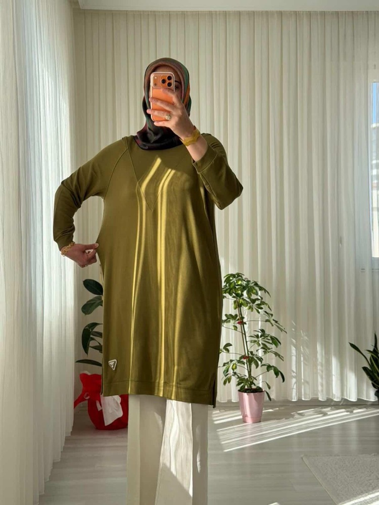 Kado Marka Nevgurlu Tunik (Yağ Yeşili, Acı kahve, Bordo, Siyah, Lacivert )