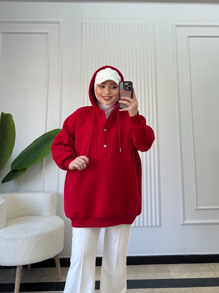 KIRMIZI / ÇITÇITLI  SWEAT 