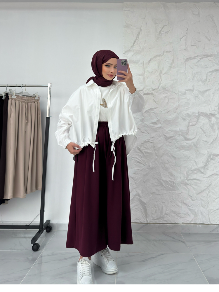 BORDO / BİLEK BOY ETEK PANTOLON