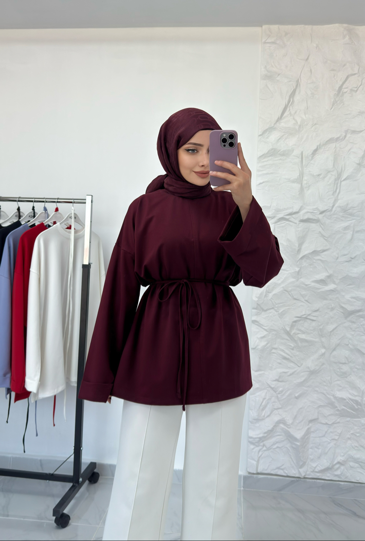 BORDO / YIRTMAÇLI İKİ İPLİK SWEAT