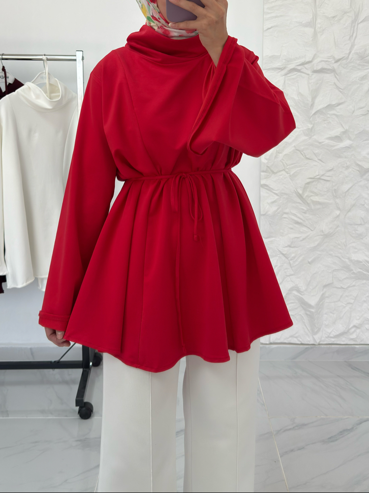KIRMIZI / LAL HAKİM YAKA SWEAT