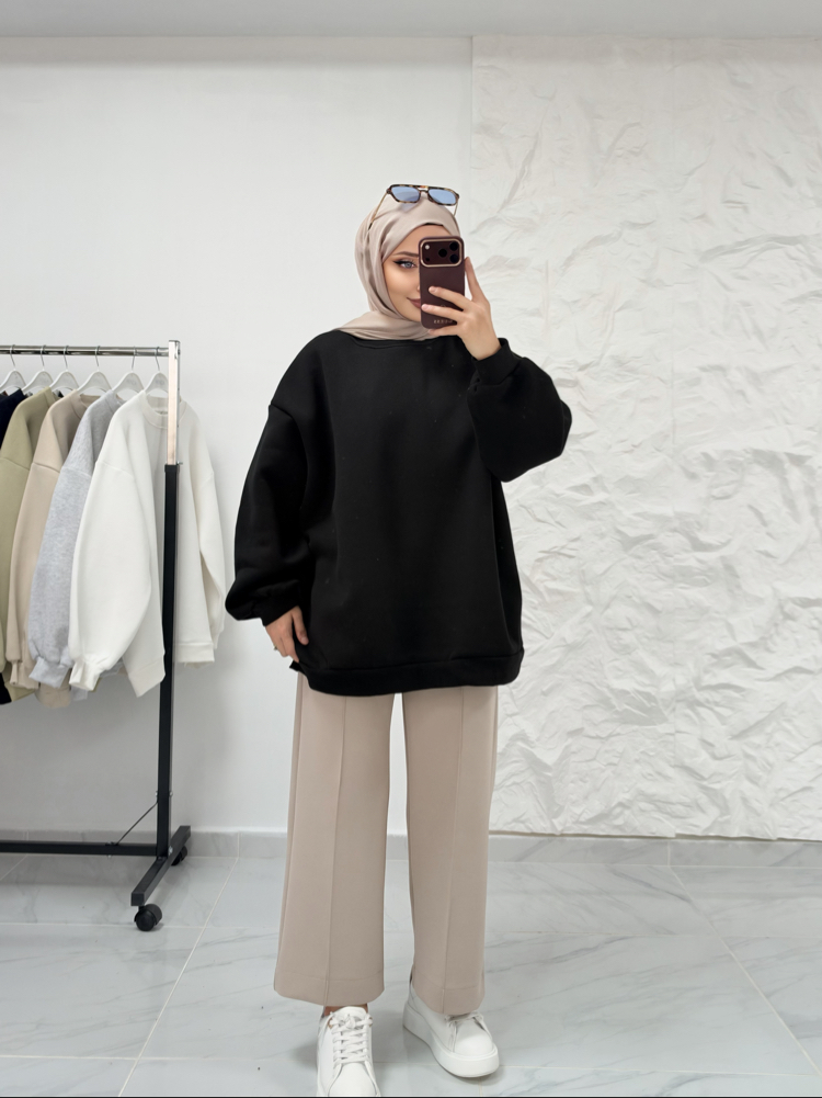 SİYAH/ LUNA OVERSİZE SWEAT