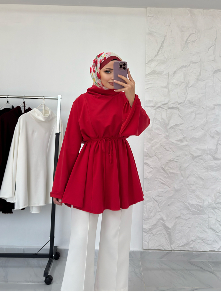 KIRMIZI / LAL HAKİM YAKA SWEAT