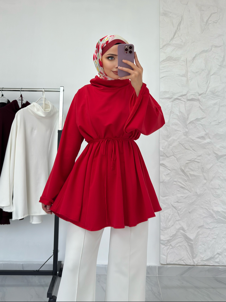 KIRMIZI / LAL HAKİM YAKA SWEAT