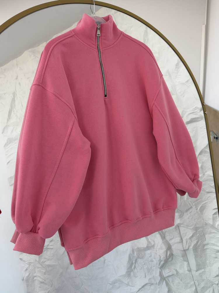ŞEKER PEMBE/ FERMUARLI SWEAT