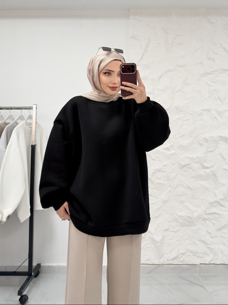 SİYAH/ LUNA OVERSİZE SWEAT