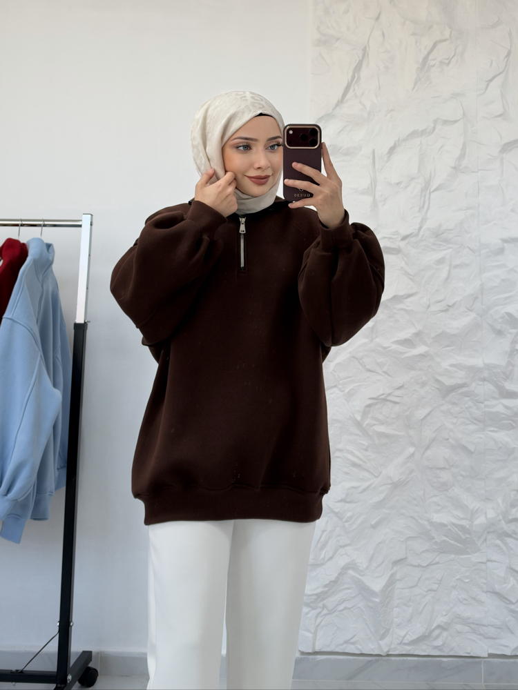 KAHVE/ FERMUARLI SWEAT