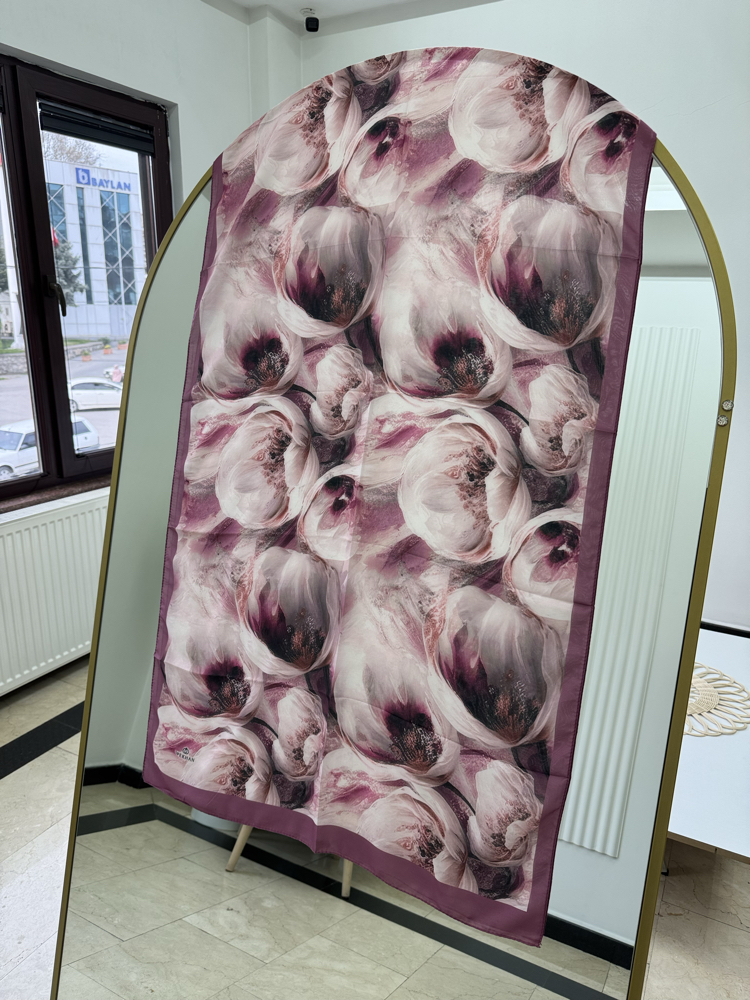 PEMBE / GELİNCİK DESEN ŞAL