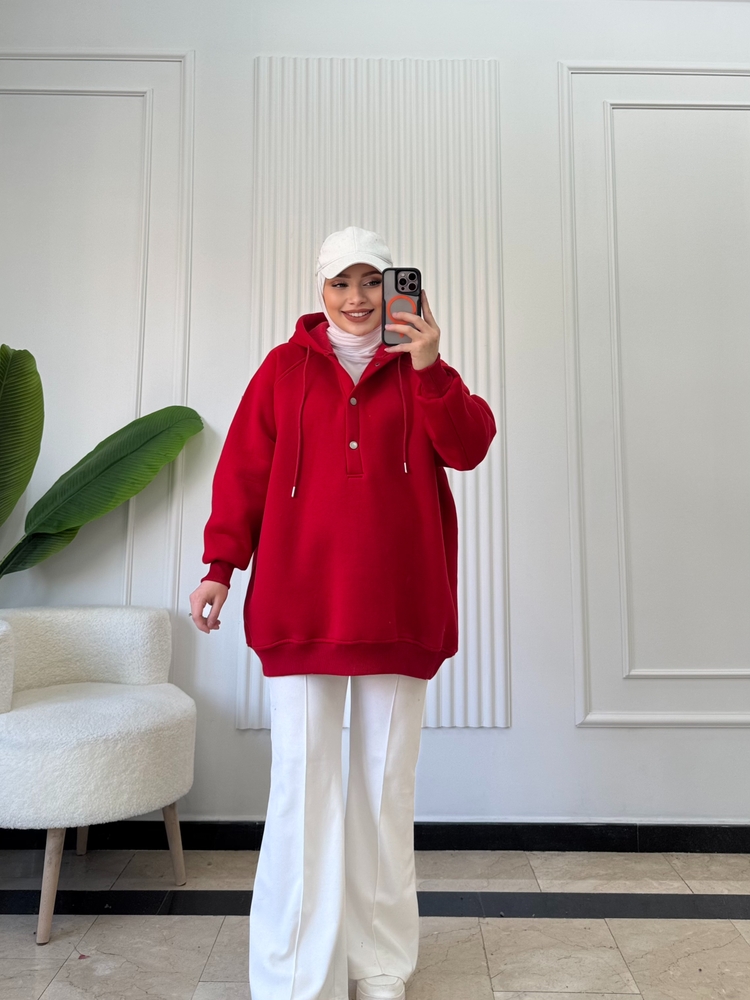 KIRMIZI / ÇITÇITLI  SWEAT 