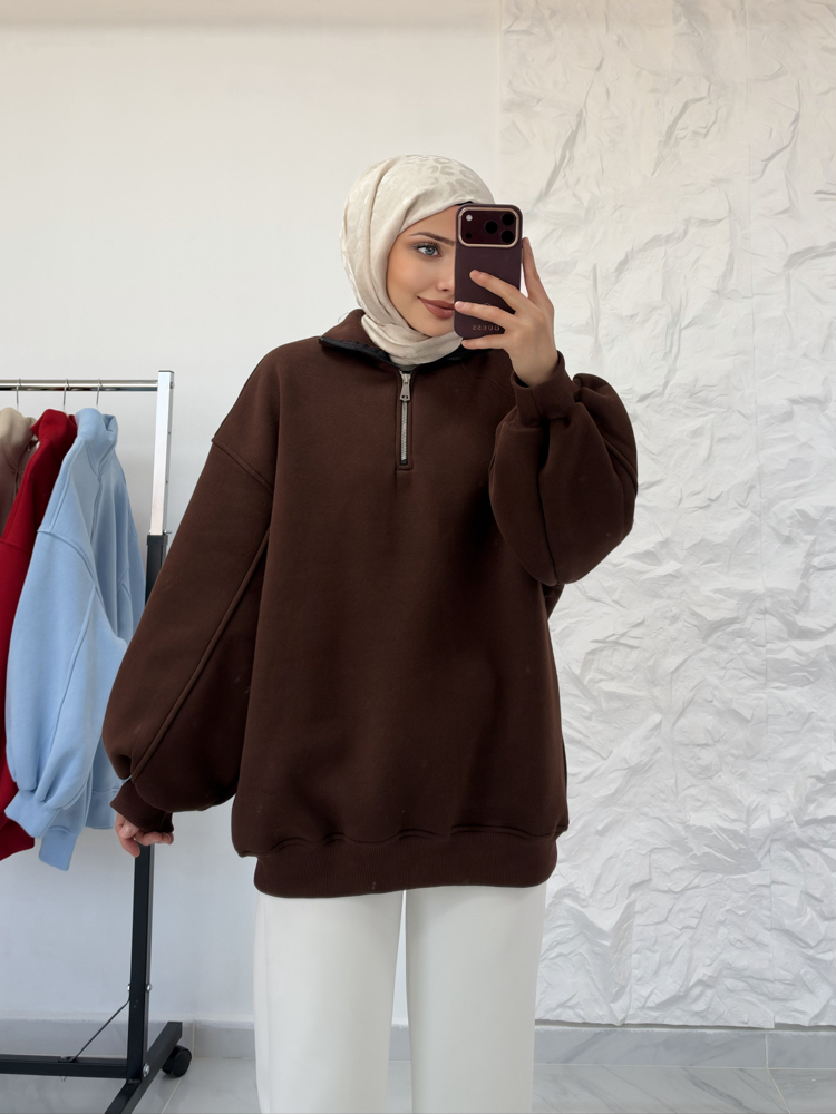 KAHVE/ FERMUARLI SWEAT