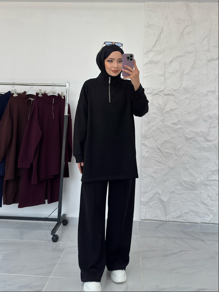 SİYAH/ YARIM FERMUARLI TAKIM