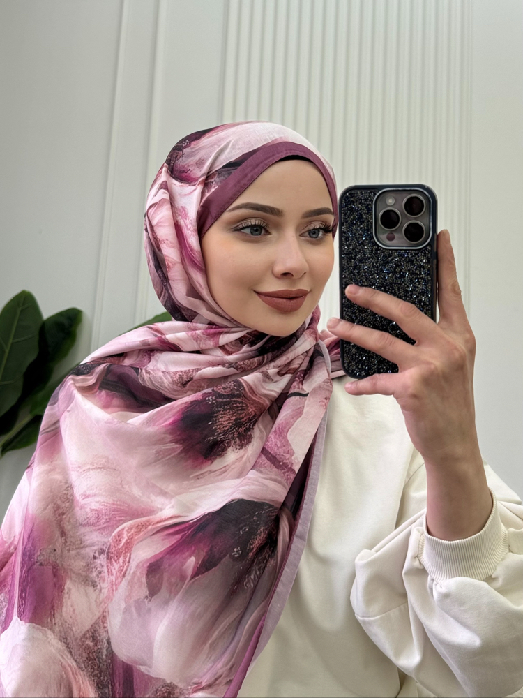 PEMBE / GELİNCİK DESEN ŞAL