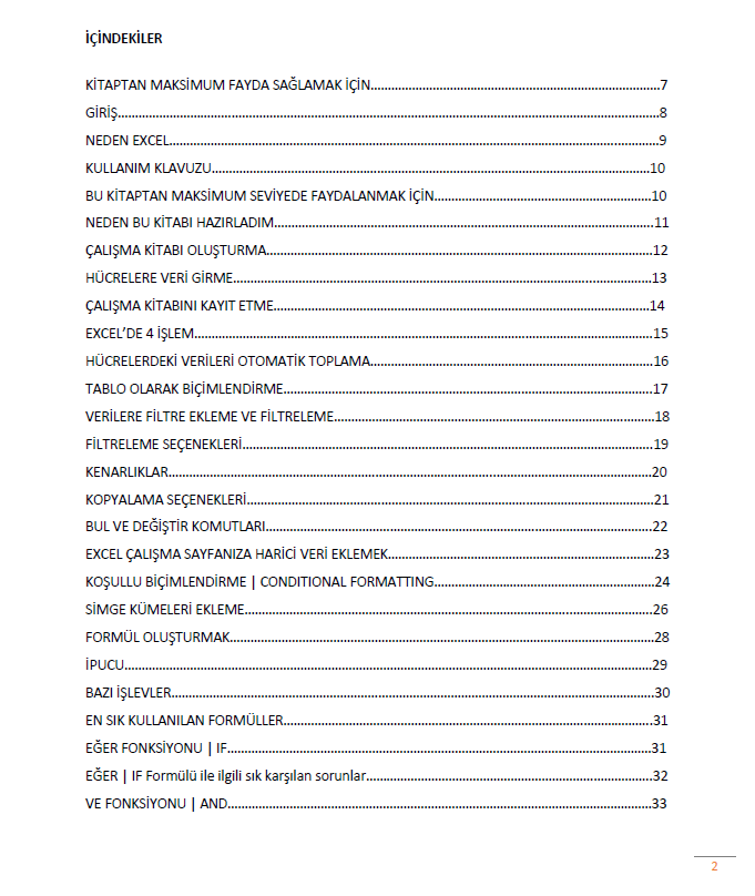 Excel İle Hızlı ve Verimli Çalışmak Kitabı | PDF Kitap