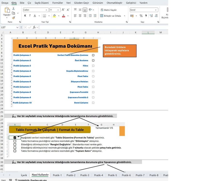 Excel Pratik Yapma Dokümanı