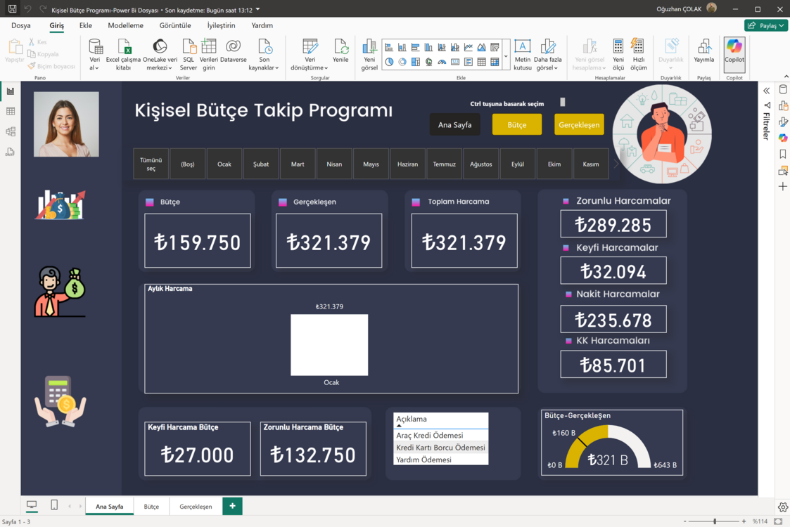 POWER BI | KİŞİSEL BÜTÇE TAKİP PROGRAMI | 100 Kişiye Özel İndirim