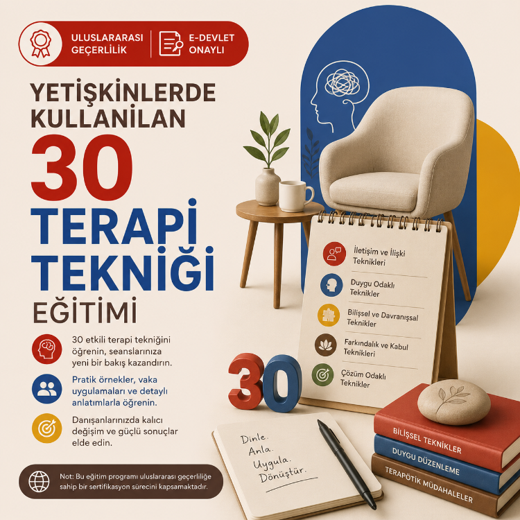 Yetişkinlerde Kullanılan 30 Terapi Tekniği Eğitimi