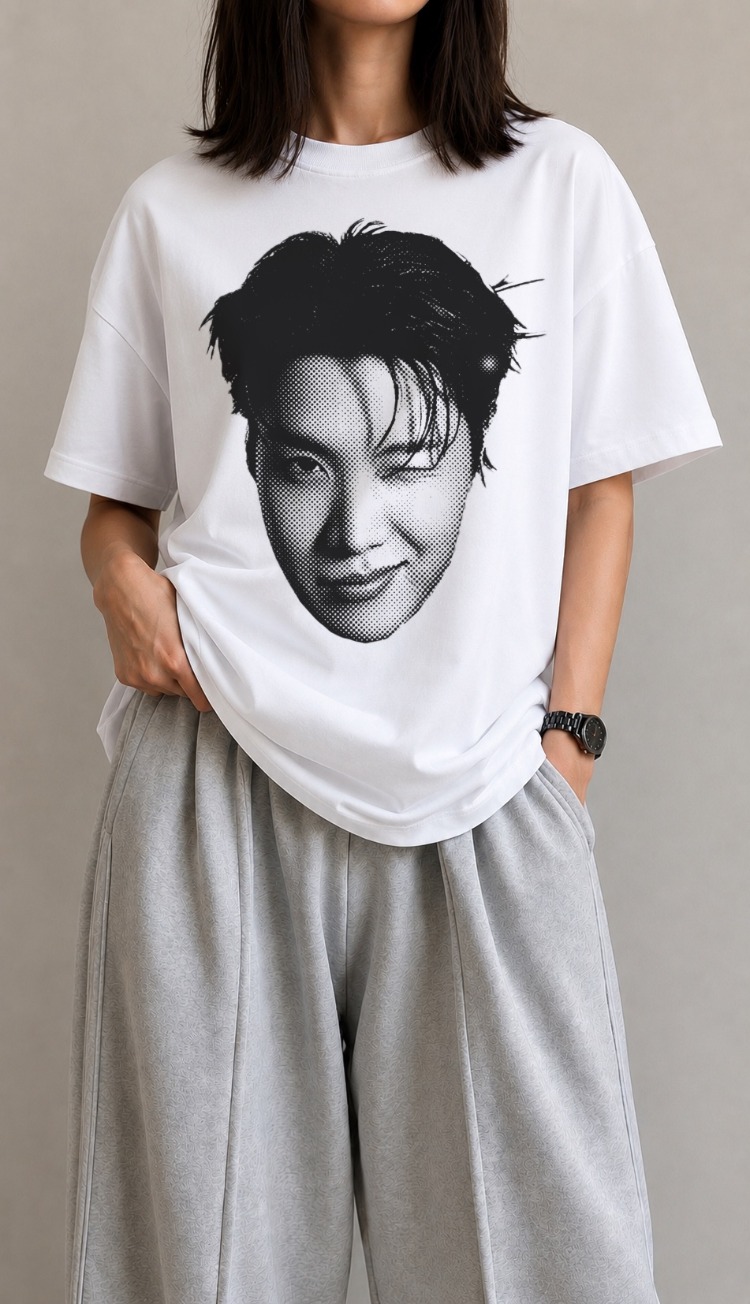 BTS BASKILI TİŞÖRT Hyung line 