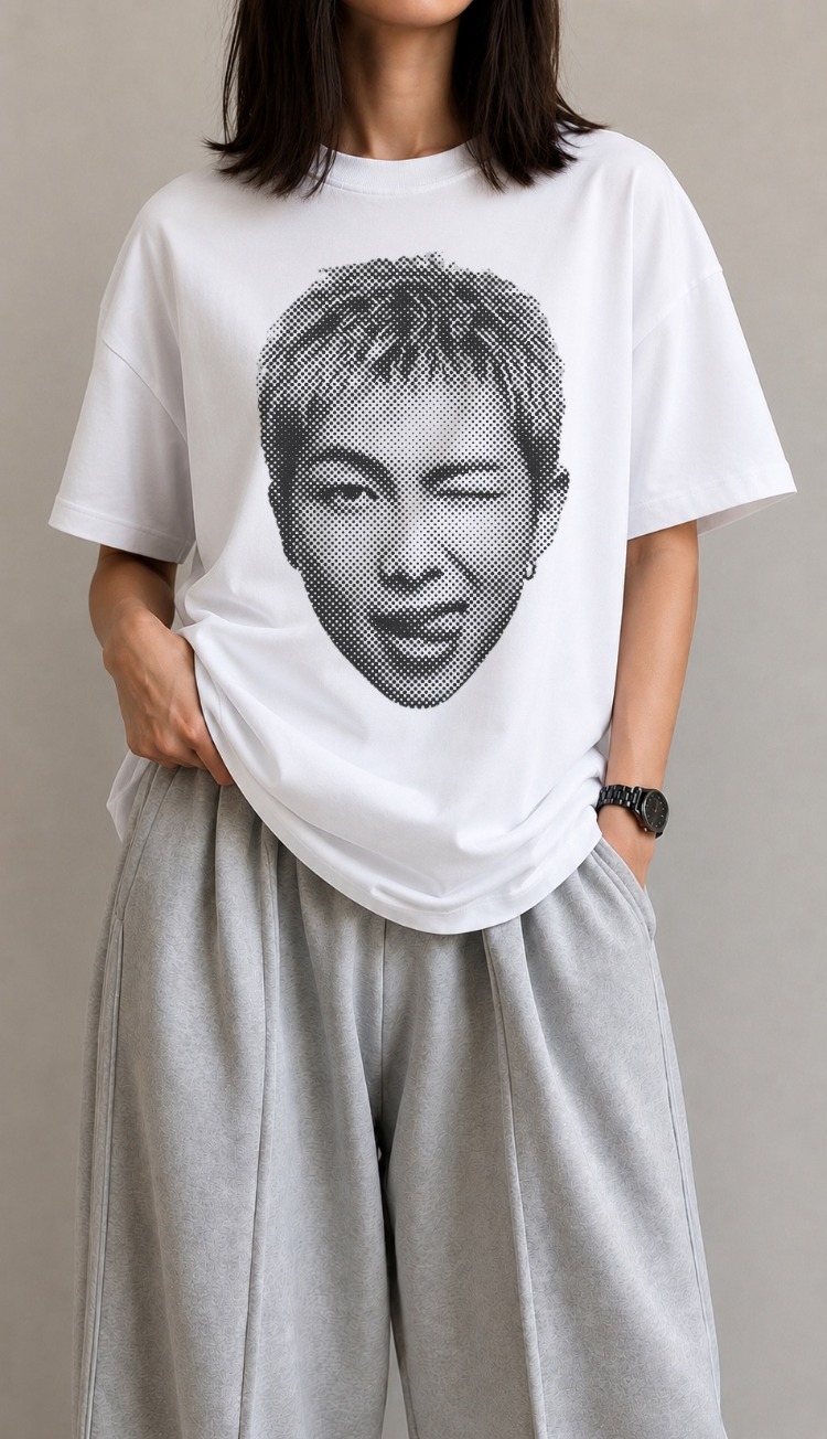 BTS BASKILI TİŞÖRT Hyung line 