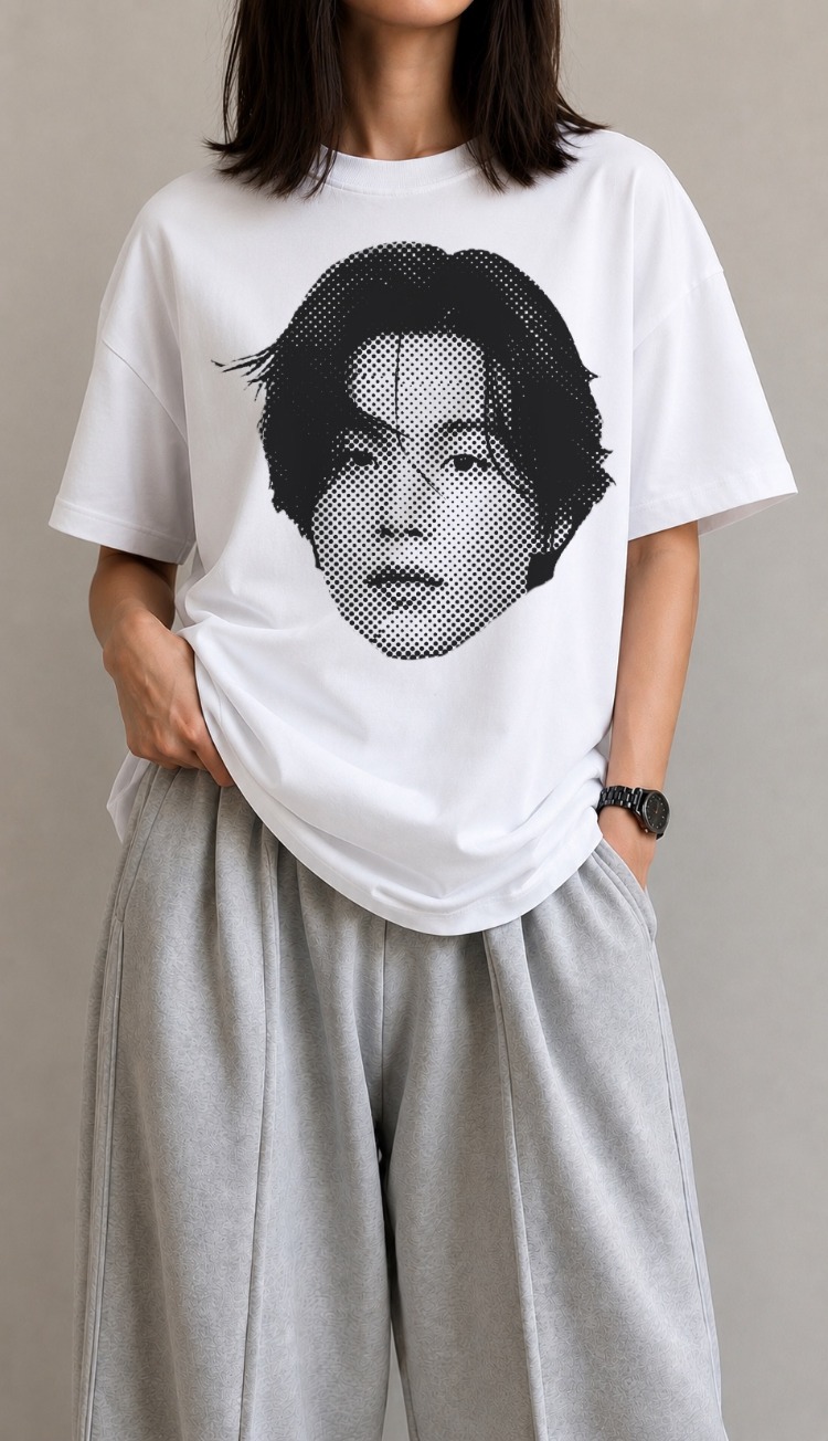 BTS BASKILI TİŞÖRT Hyung line 