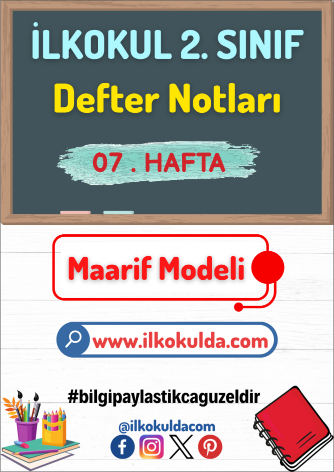 2. Sınıf 07. Hafta (20-24 Ekim) Maarif Modeli Defter Notları