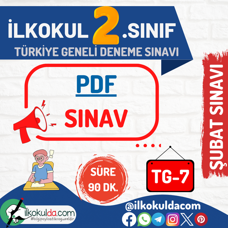 2. Sınıf Şubat Ayı PDF Türkiye Geneli Deneme Sınavı (TG-7)