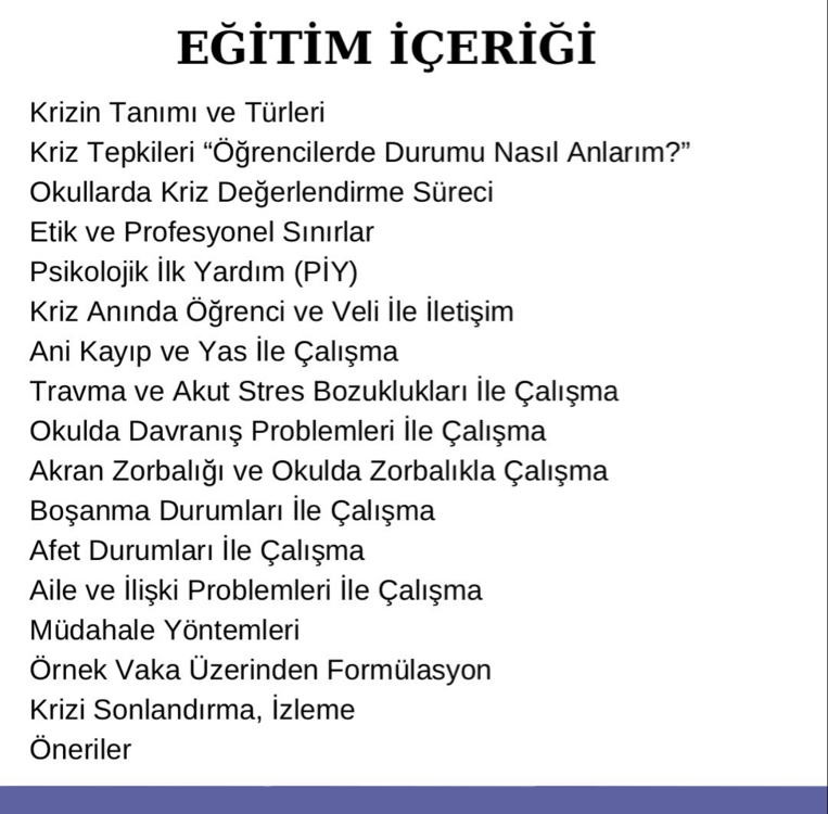 OKULLARDA KRİZ DURUMLARI VE MÜDAHALE YÖNTEMLERİ
