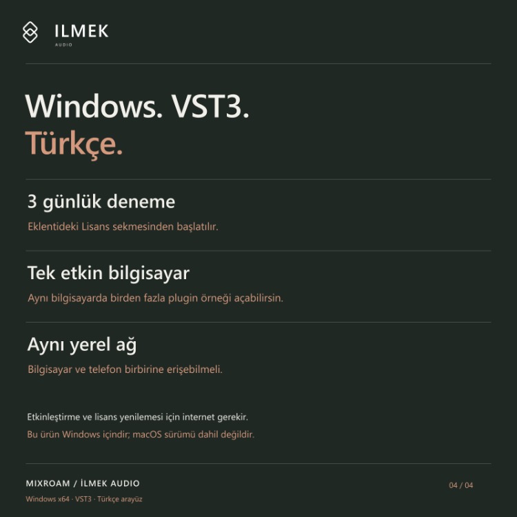 MIXROAM — Mixini Telefonda Kontrol Et | Windows VST3