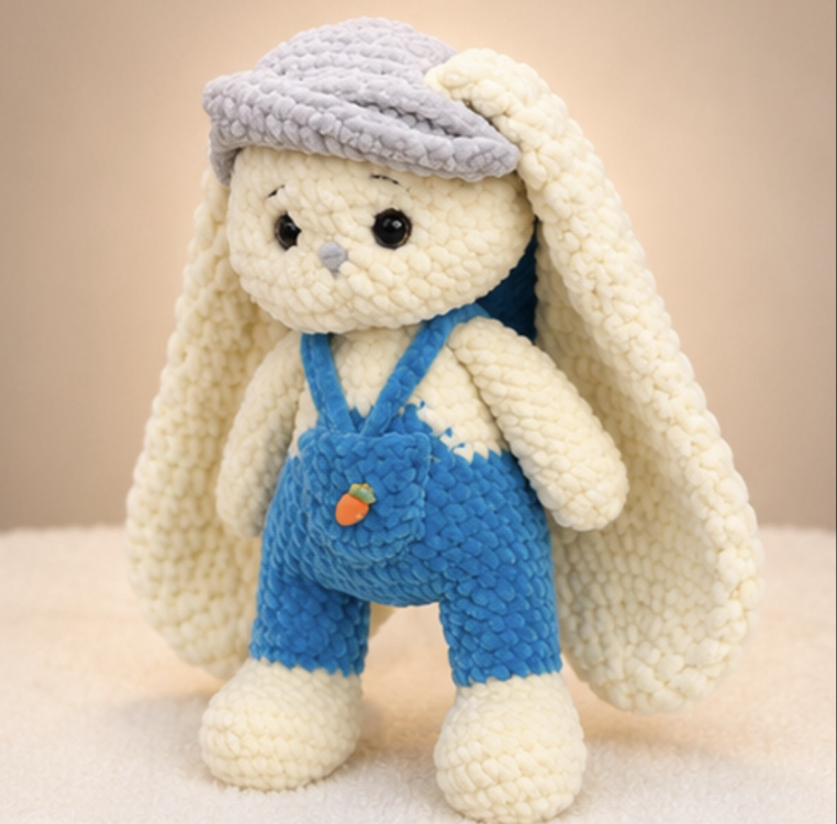 El Yapımı Şapkalı Tavşan Amigurumi