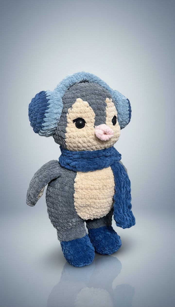 El Yapımı Atkılı Penguen Amigurumi | Sevimli Peluş Oyuncak