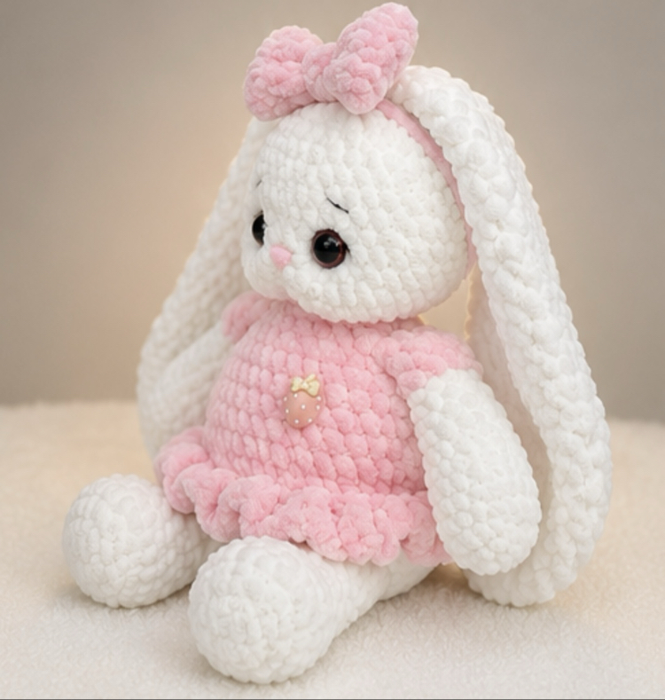 El Yapımı Tavşan Amigurumi – Pembe Sevimli Tavşan