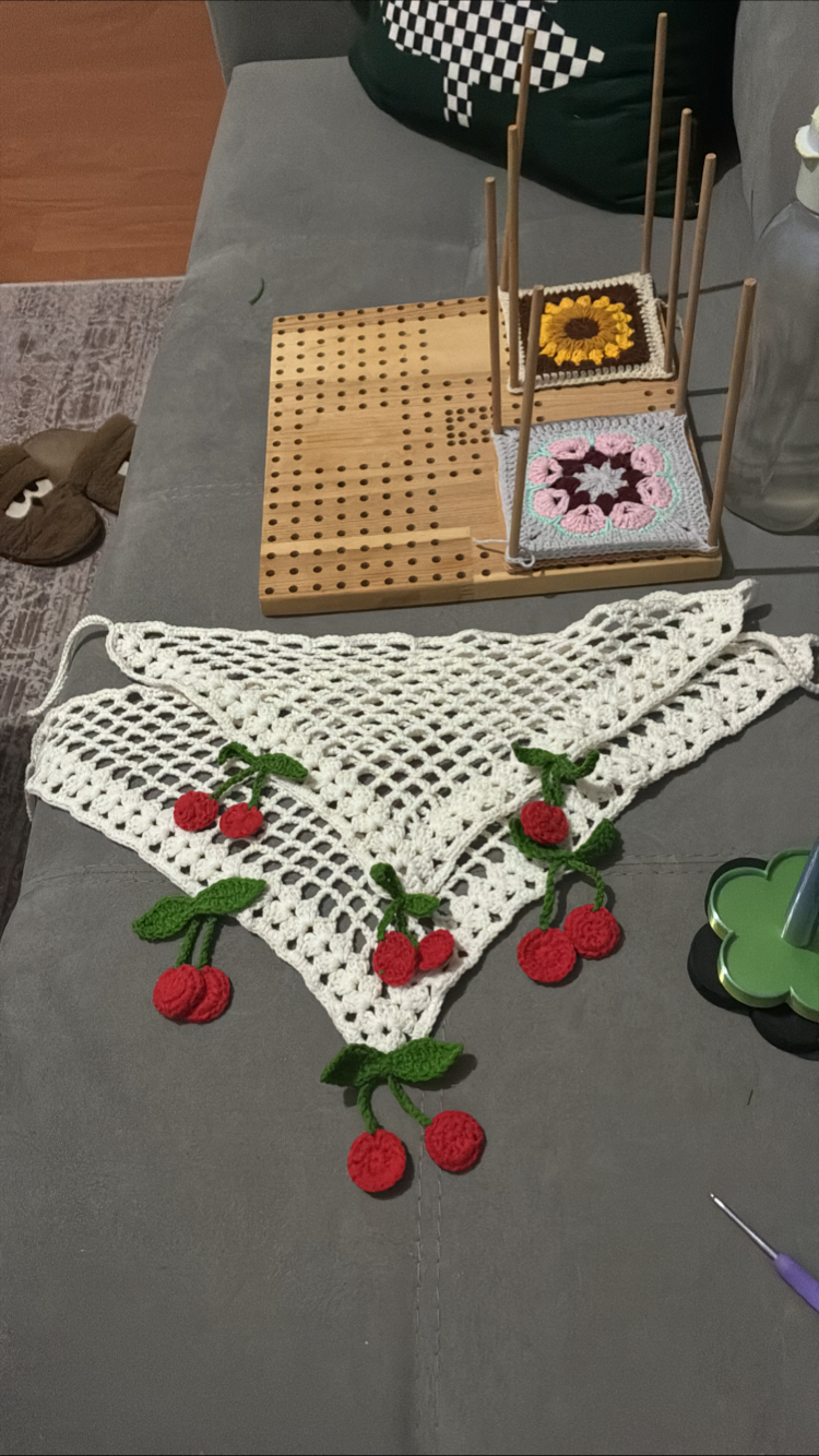 Kirazlı anne kız bandana