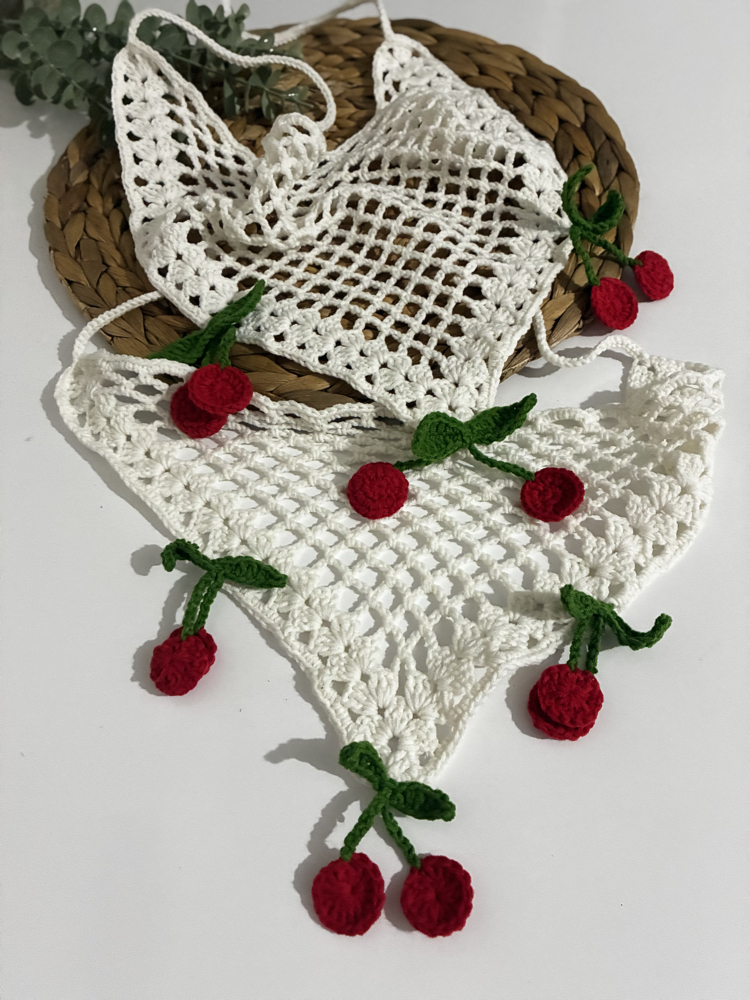 Kirazlı anne kız bandana
