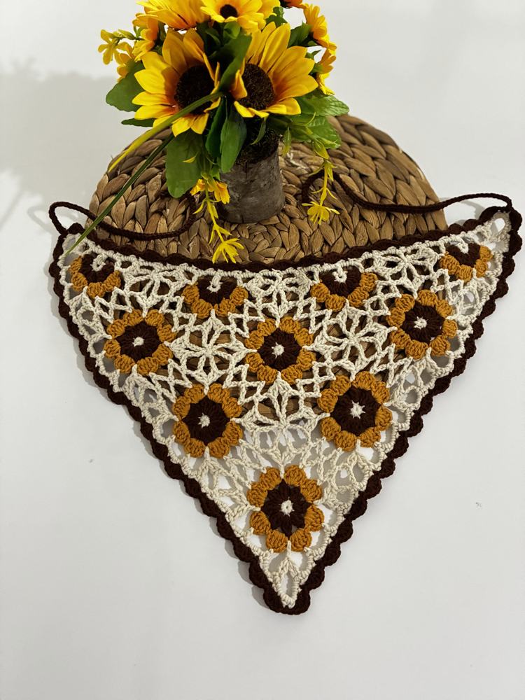 Ayçiçeği bandana krem