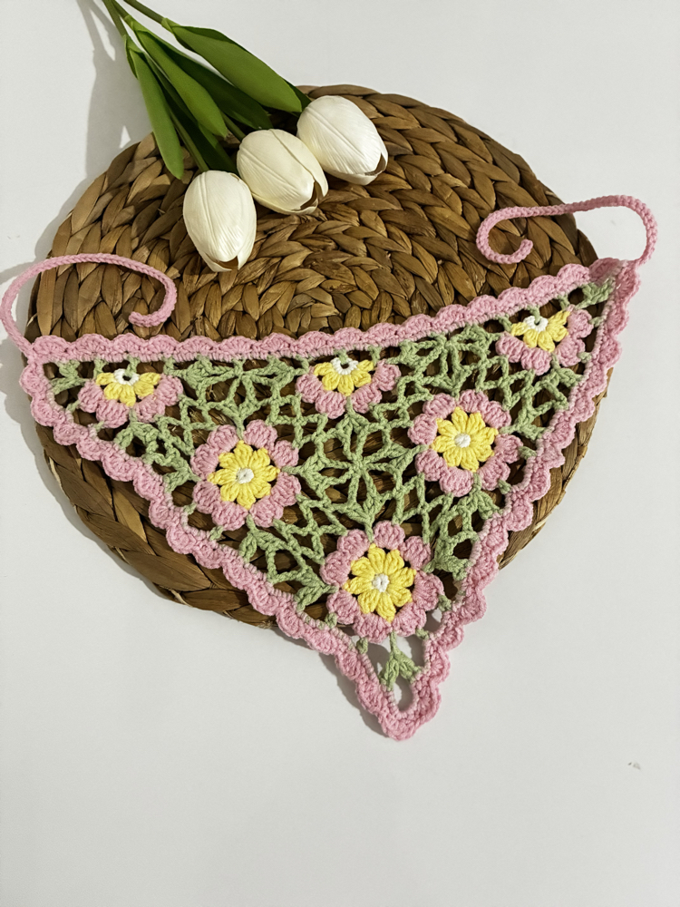 Çiçekli çocuk bandana 