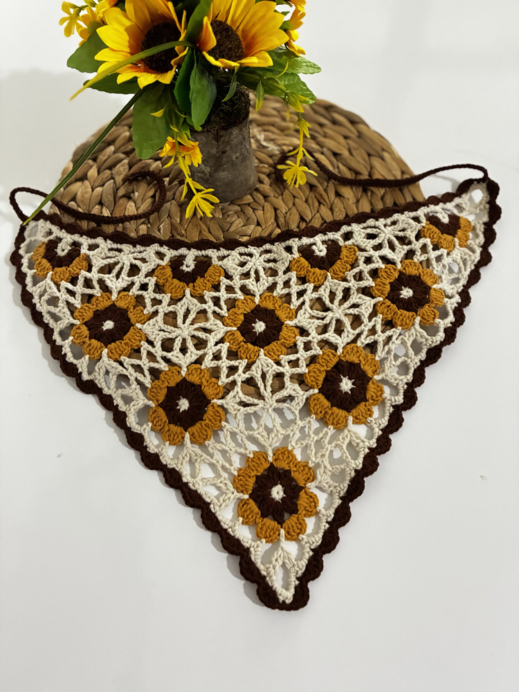 Ayçiçeği bandana krem