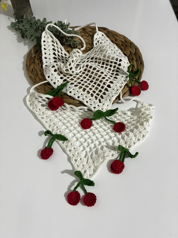 Kirazlı anne kız bandana