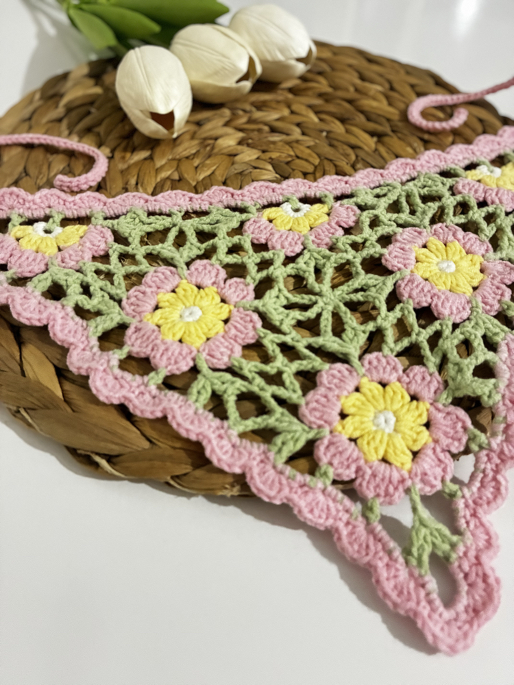 Çiçekli çocuk bandana 