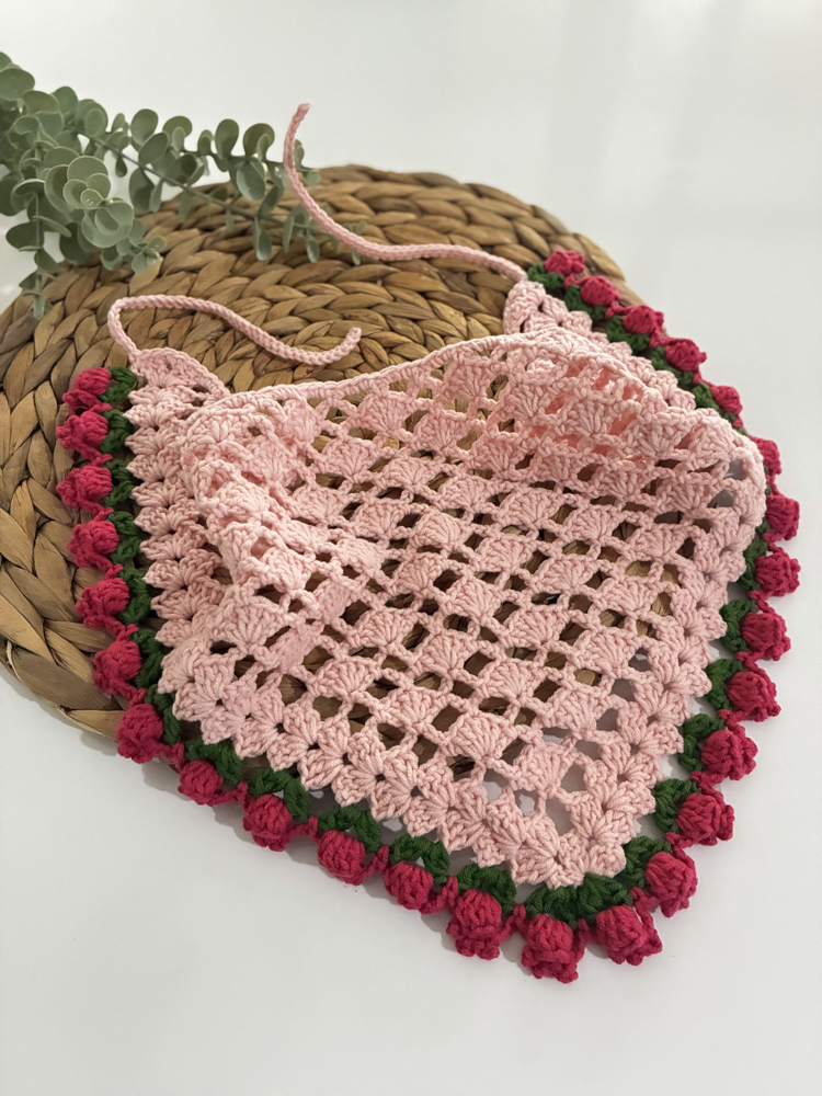 Pembe çiçekli bandana 