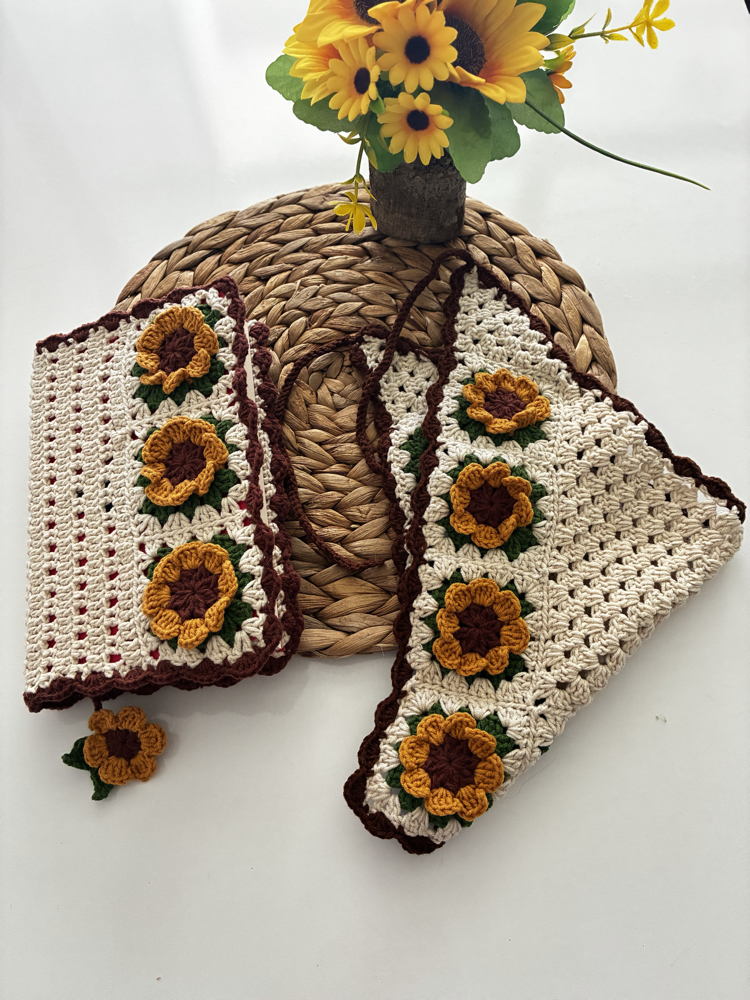 Ayçiçeği bandana ve kitap kılıfı 