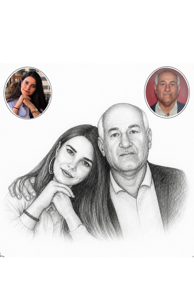21x30 cm karakalem birleştirme (çerçeveli)