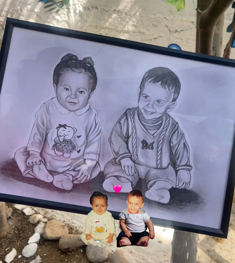 21x30 cm karakalem birleştirme (çerçeveli)