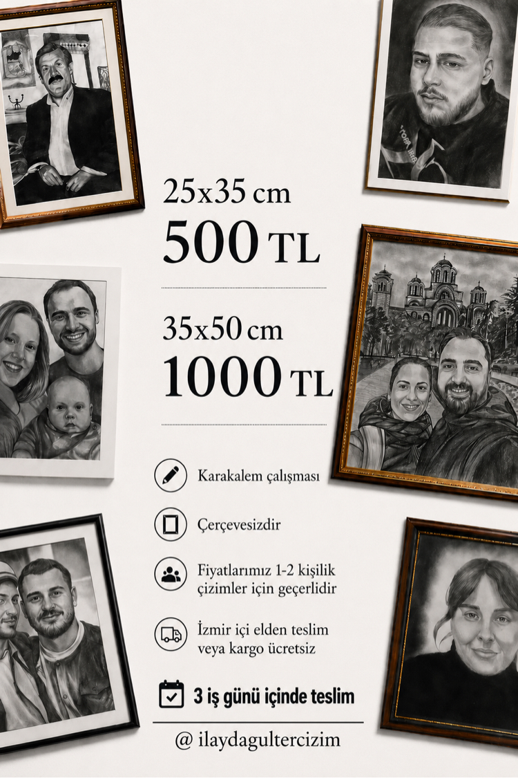 Karakalem portre çizimi