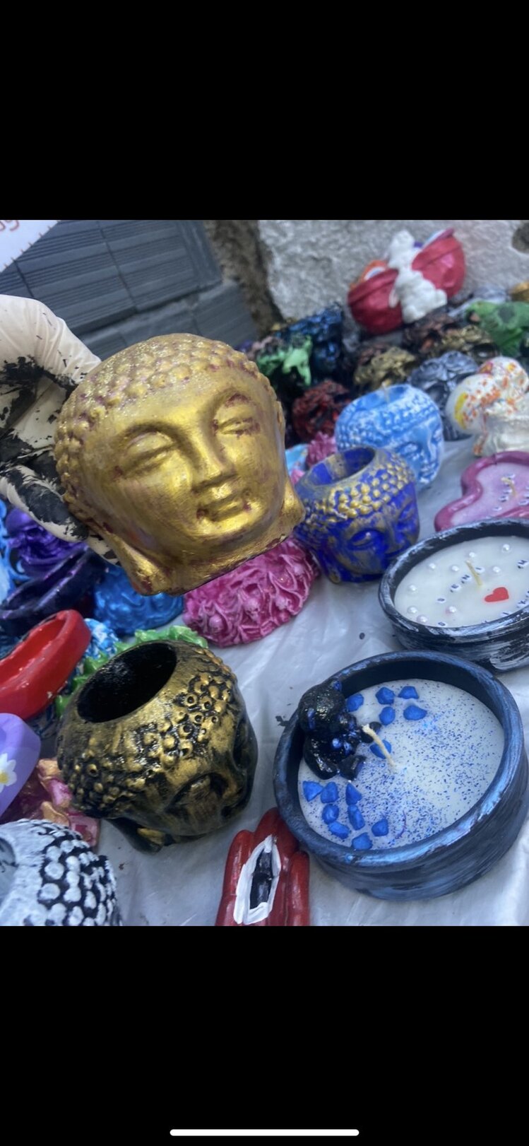 Buda kafası saksı/ mumluk