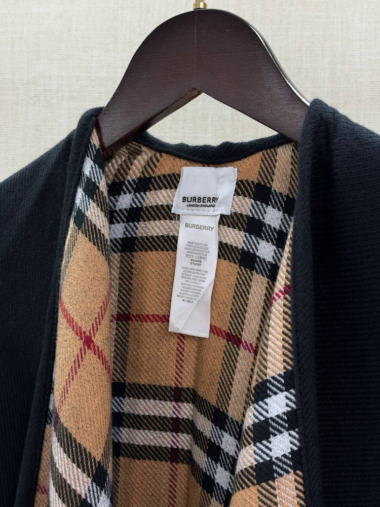Burberry Reversible Check Wool Poncho