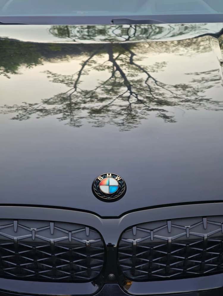 BMW 3D Kabartmalı Çelenk Motifli İridyum Amblem (Siyah & Gold)