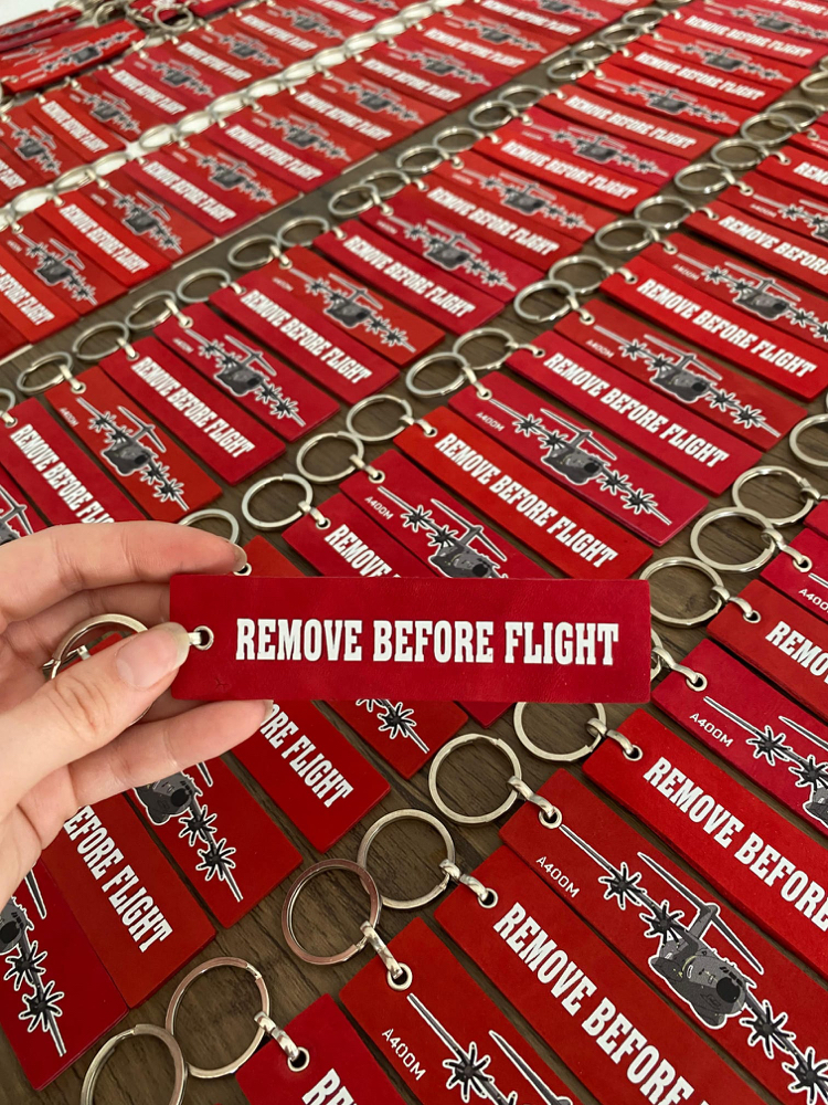 Remove Before Flight- A400M Hakiki Deri Anahtarlık