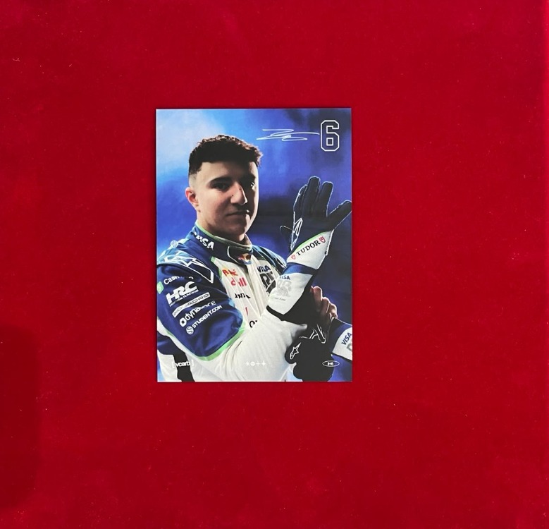 Isack Hadjar Printed Signature VCARB Red Bull F1 Formula 1 Driver Card
