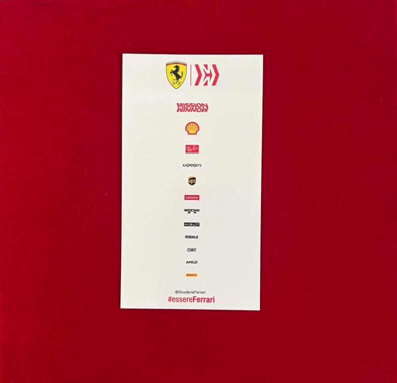 Sebastian Vettel – Ferrari 2019 İmzalı Sürücü Kartı